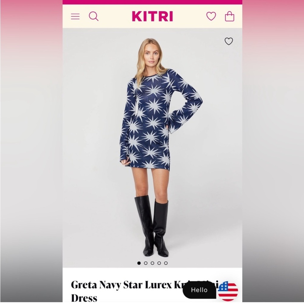 Kitri navy star dress